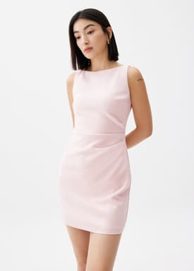Linh Boat Neck A-line Mini Dress