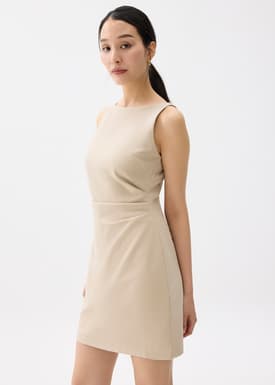 Linh Boat Neck A-line Mini Dress