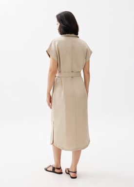 Suri Classic Linen Belted Shirt Dress
