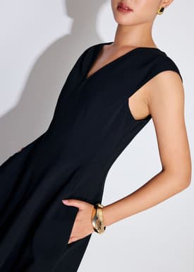 Sofi V-neck Fit & Flare Midaxi Dress
