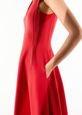 Sofi V-neck Fit & Flare Midaxi Dress