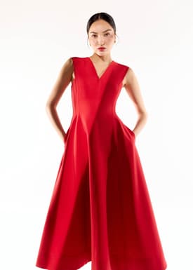 Sofi V-neck Fit & Flare Midaxi Dress