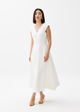 Sofi V-neck Fit & Flare Midaxi Dress