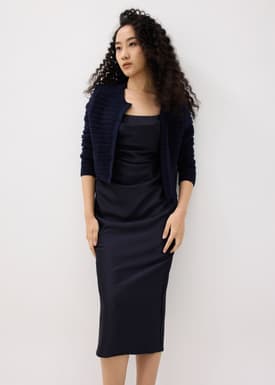 BraFree by LB Esme Satin Column Drape Midi Dress