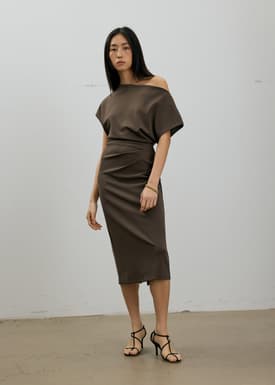 Amala Multi-way Drape Midi Dress