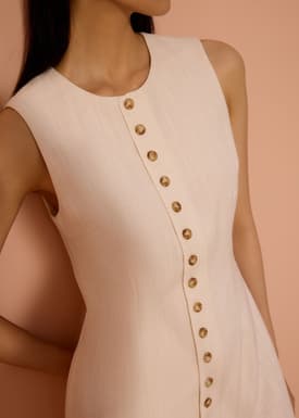 Rani Textured Button Down Shift Mini Dress