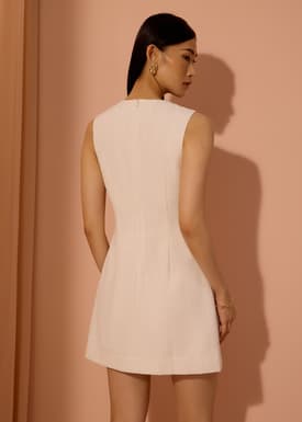 Rani Textured Button Down Shift Mini Dress