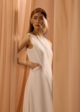 Ling Belted Boat Neck Fit & Flare Midaxi Dress