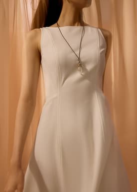 Ling Belted Boat Neck Fit & Flare Midaxi Dress