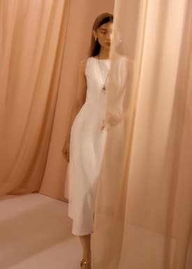 Ling Belted Boat Neck Fit & Flare Midaxi Dress