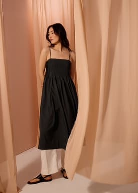 Chalita Pintuck Camisole Trapeze Midaxi Dress