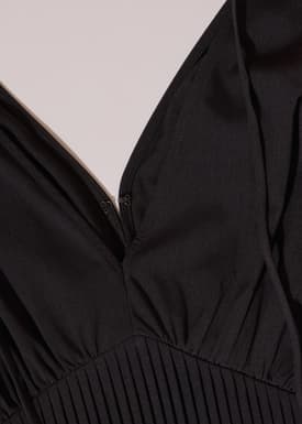 Trinh Pintuck Plunge Fit & Flare Midaxi Dress