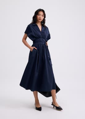 Dahlia Poplin Fit & Flare Midaxi Dress