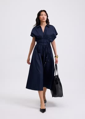 Dahlia Poplin Fit & Flare Midaxi Dress