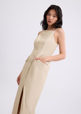 Azalea Straight Neck Column Midaxi Dress