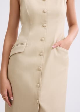 Azalea Straight Neck Column Midaxi Dress