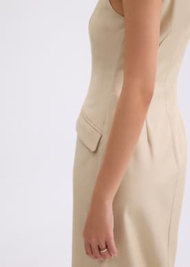 Azalea Straight Neck Column Midaxi Dress