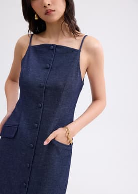 Azalea Straight Neck Column Midaxi Dress