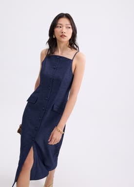 Azalea Straight Neck Column Midaxi Dress