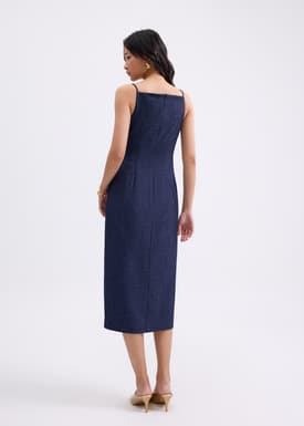 Azalea Straight Neck Column Midaxi Dress