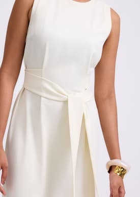 Poppy Round Neck Column Midi Dress