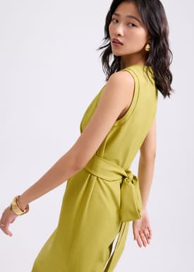 Poppy Round Neck Column Midi Dress