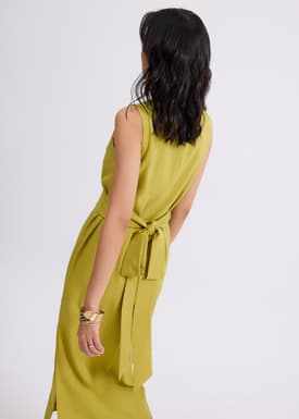 Poppy Round Neck Column Midi Dress