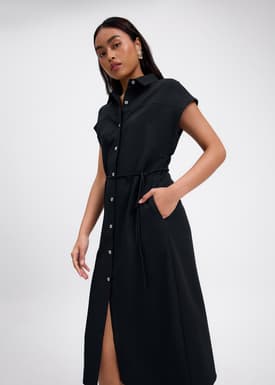 Lian Button Down Column Midaxi Dress