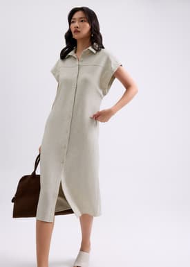 Lian Button Down Column Midaxi Dress