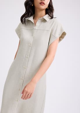Lian Button Down Column Midaxi Dress