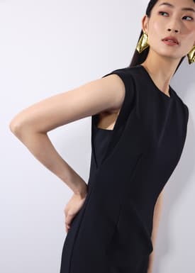 Eika Panelled Cap Sleeve Column Midi Dress