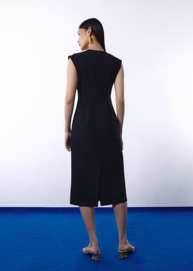 Eika Panelled Cap Sleeve Column Midi Dress