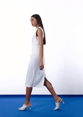 Eika Panelled Cap Sleeve Column Midi Dress