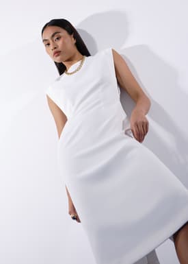 Eika Panelled Cap Sleeve Column Midi Dress