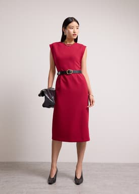 Eika Panelled Cap Sleeve Column Midi Dress