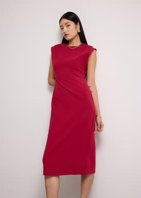 Eika Panelled Cap Sleeve Column Midi Dress