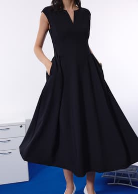 Becca Panelled Ruched Fit & Flare Midaxi Dress