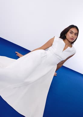 Becca Panelled Ruched Fit & Flare Midaxi Dress