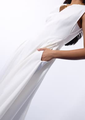 Becca Panelled Ruched Fit & Flare Midaxi Dress