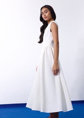 Becca Panelled Ruched Fit & Flare Midaxi Dress