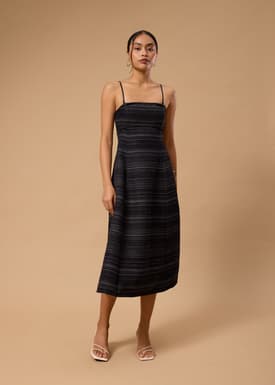 BraFree by LB Emma Multi-way Jacquard Tweed Fit & Flare Midaxi Dress