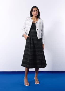 BraFree by LB Emma Multi-way Jacquard Tweed Fit & Flare Midaxi Dress