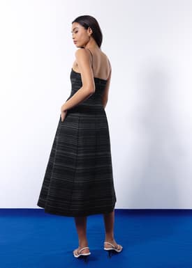 BraFree by LB Emma Multi-way Jacquard Tweed Fit & Flare Midaxi Dress