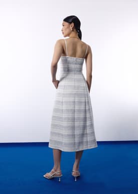 BraFree by LB Emma Multi-way Jacquard Tweed Fit & Flare Midaxi Dress