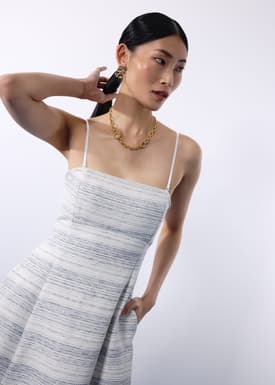 BraFree by LB Emma Multi-way Jacquard Tweed Fit & Flare Midaxi Dress