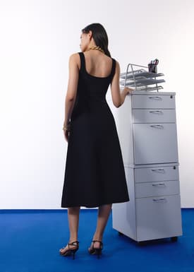 Janey Knit Sweetheart Fit & Flare Midi Dress