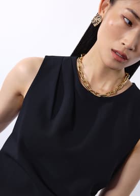 Carrie Structured Drape Shift Mini Dress