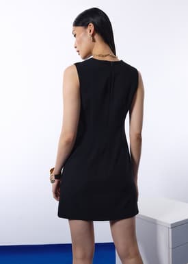 Carrie Structured Drape Shift Mini Dress