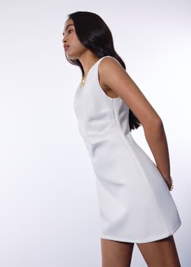 Carrie Structured Drape Shift Mini Dress