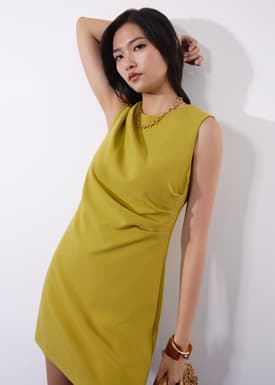 Carrie Structured Drape Shift Mini Dress